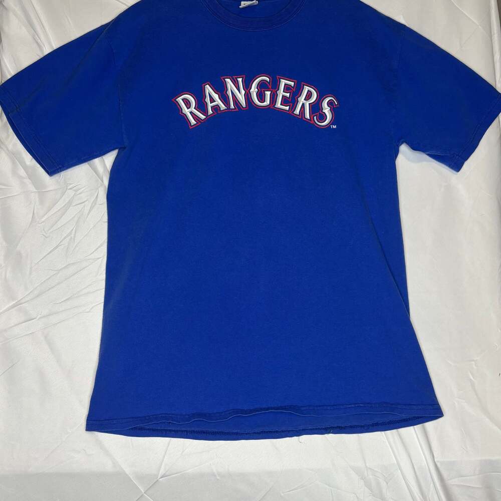 Vintage Texas Rangers MLB Graphic T-Shirt Royal Blue - Size M